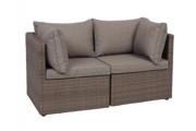 Isla Dusty 2-personers modulsofa i støvet rosa/grå polyrattan