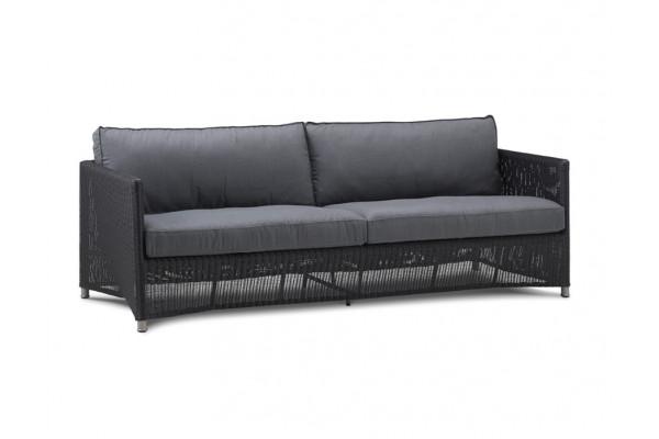 Cane-line Diamond 3-personers havesofa i graphite/grey med hynder