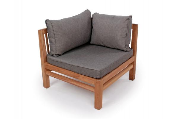 Colorado Teak hjørnemodul med grå Andorra Airflow hynder