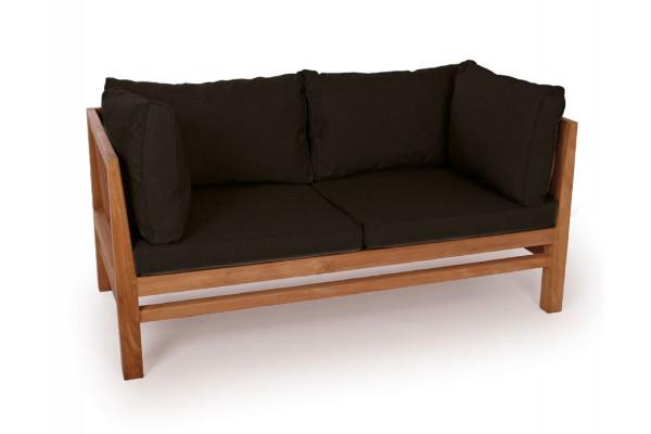 Colorado Teak Sofa til 2 personer i teak med sorte hynder