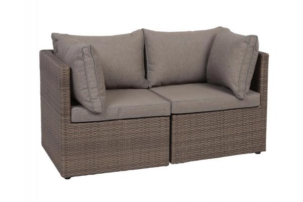 Isla Dusty 2-personers modulsofa i støvet rosa/grå polyrattan