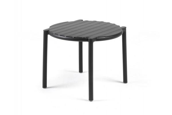 Nardi Doga Loungebord i antracit med rund lamelplade, Ø50 cm