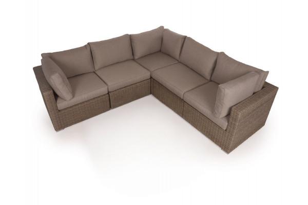 Rio Dusty modulsofa sæt i sandfarvet polyrattan uden bord
