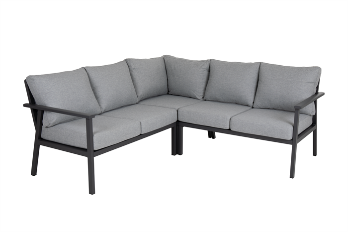 Samvaro hjørnesofa fra Brafab i grå polyrattan med hynder