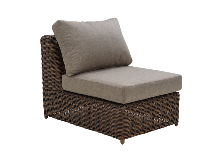 Glendon centermodul i mørkt polyrattan med All Weather hynde