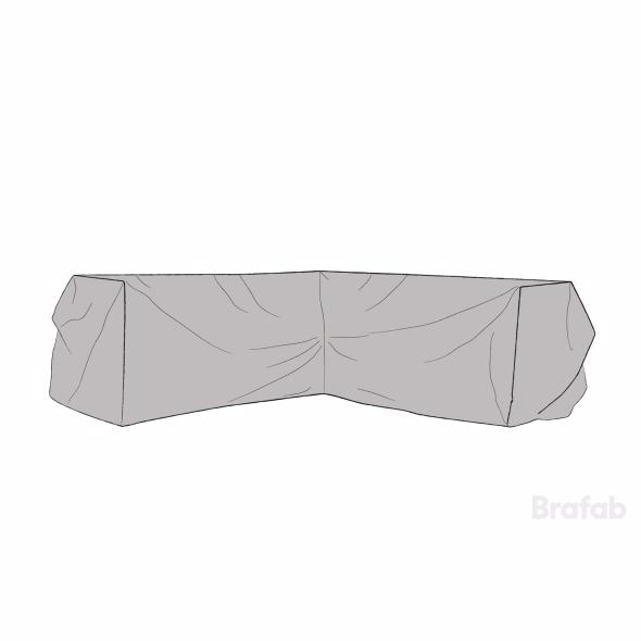 Grå cover til hjørnesofa 203x203 cm lagt over havemøbel